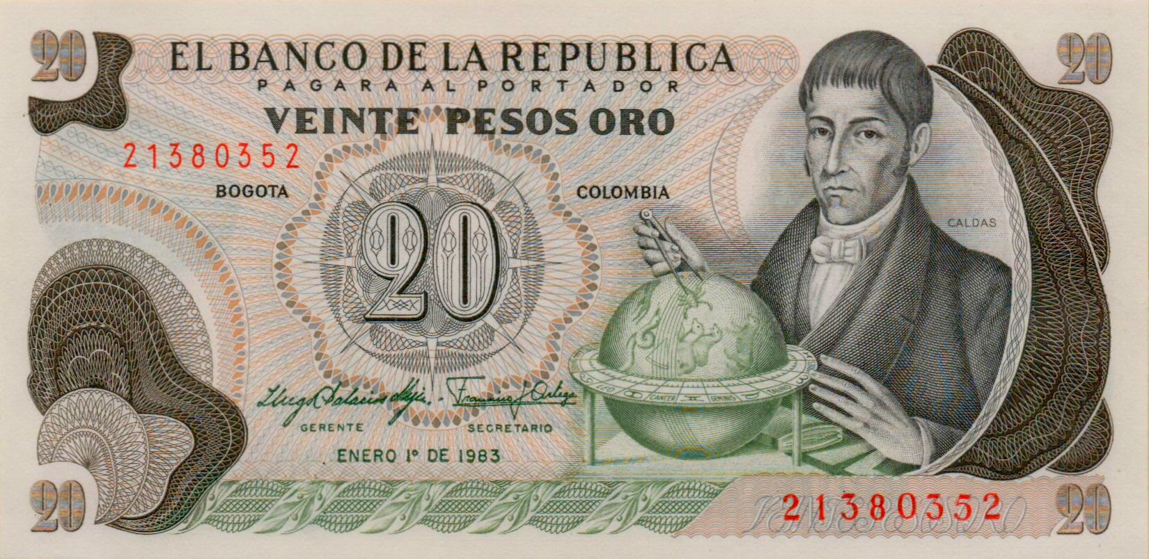 Colombia 20 1983 UNC P-409/d